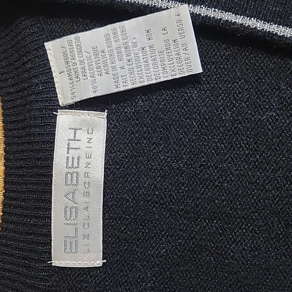 Elisabeth Liz Claiborne Black Sweater Sz 1 - Picture 6 of 6